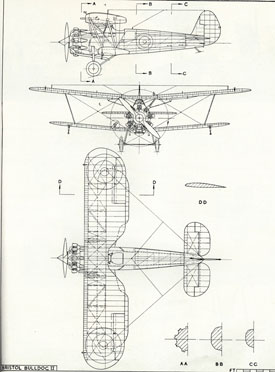 Plan drawing of Bulldog (Bristol Aero Collection).