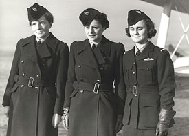 Female ATA ferry pilots: Honourable Mrs Fairweather, Mona Friedlander and Joan Hughes.
