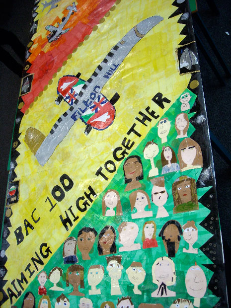 Filton Hill Primary is one of the six schools that have created large-scale collages for BAC 100. Here are photos of their work.