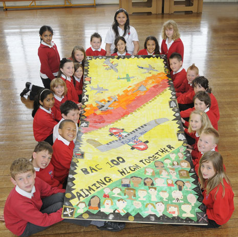 Here are the Year 5 pupils with their collage.