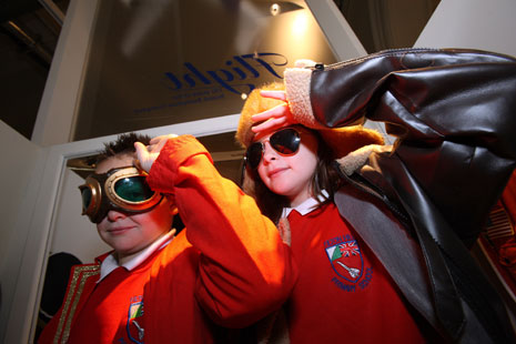 Two of the pupils were photographed by the exhibition designers, Ignition, for their publicity material.