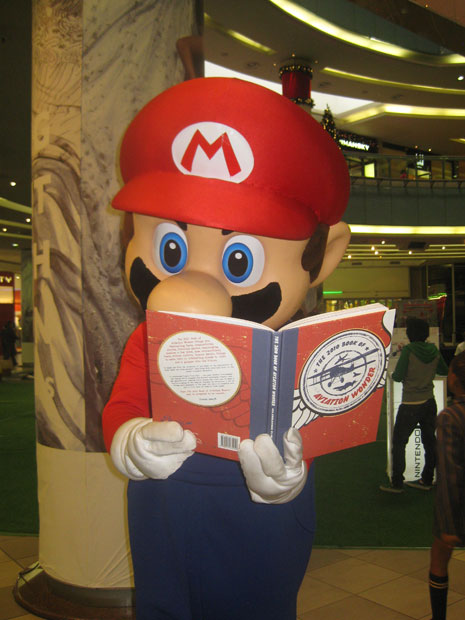 Super Mario reading the book in Johannesburg, South Africa.