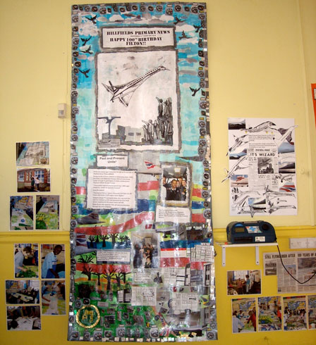Here is the collage on display in the school hall.