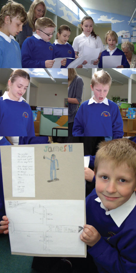 Kings Court Primary School pupils with their poems.