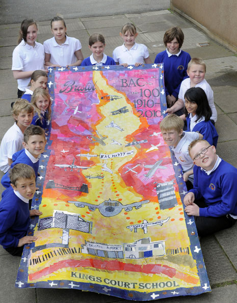 Here are the Year 5 pupils photographed with their finished collage.