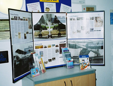 A display using the posters in Filton Library.