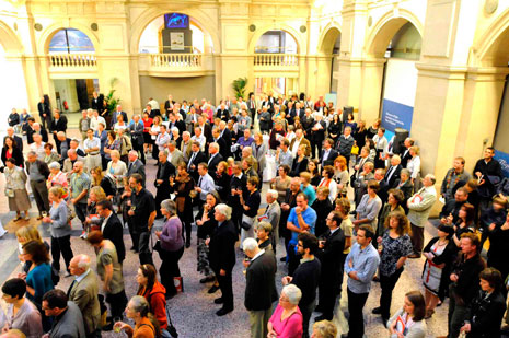 Crowd shot, listening to the speeches.