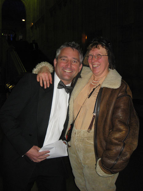 James Durie (GWE Business West) and Mel Kelly (BAC 100/Bristol Cultural Development Partnership) in the entrance to the Wills Memorial Building of the University of Bristol.