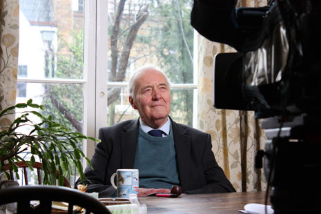 Tony Benn being interviewed for the programme.