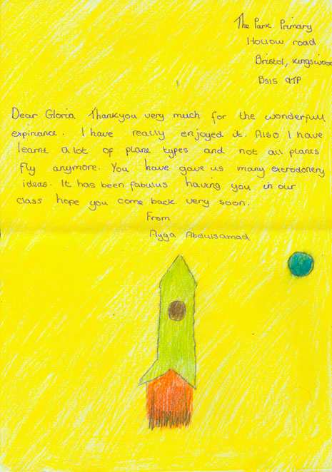 The pupils also had a day of collage-making with Gloria Ojulari Sule and wrote some beautiful thank you letters.