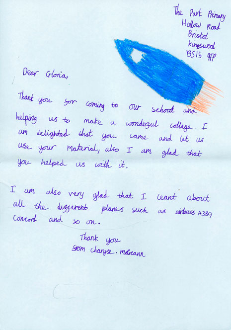 The pupils also had a day of collage-making with Gloria Ojulari Sule and wrote some beautiful thank you letters.