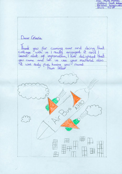 The pupils also had a day of collage-making with Gloria Ojulari Sule and wrote some beautiful thank you letters.